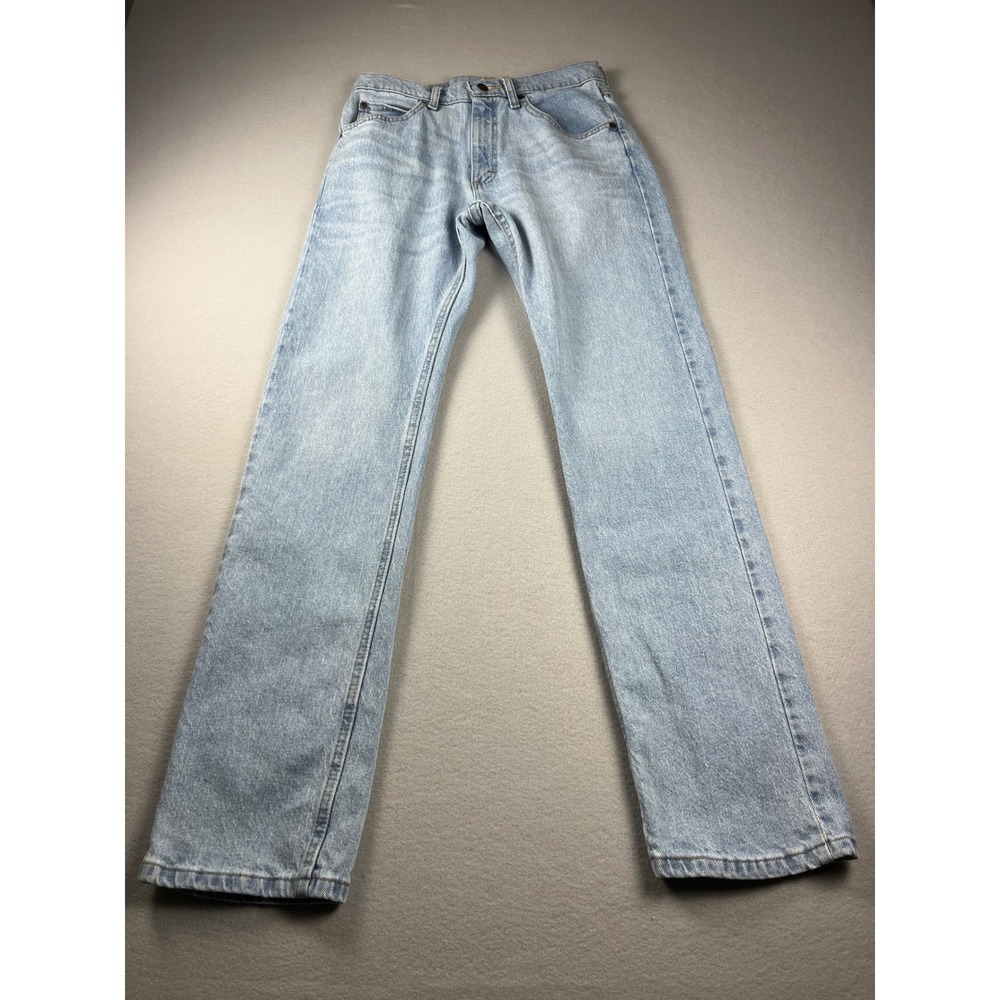 Wrangler Premium Quality Mens 30x32 Light Wash Straight Leg Jeans 1096FXVBI
